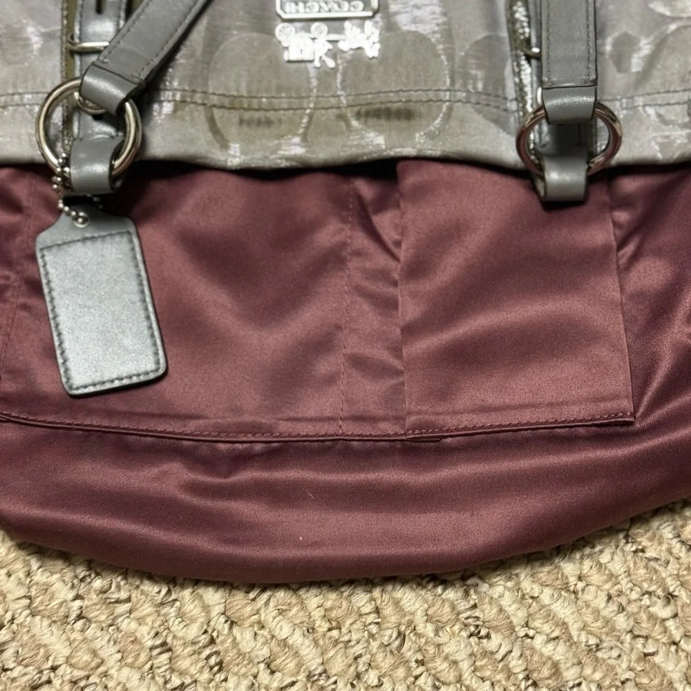 ~LOW START~Coach Silver Satchel with Signature Monogram - Picture 9 of 9